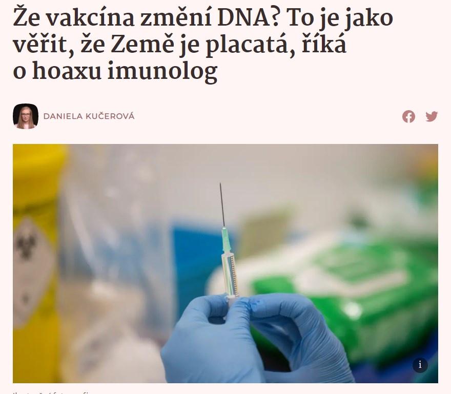 hoax václav hořejší vyvrací fámy, že vakcína mutuje DNA