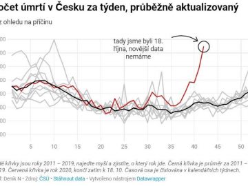 počet úmrtí v česku za týden